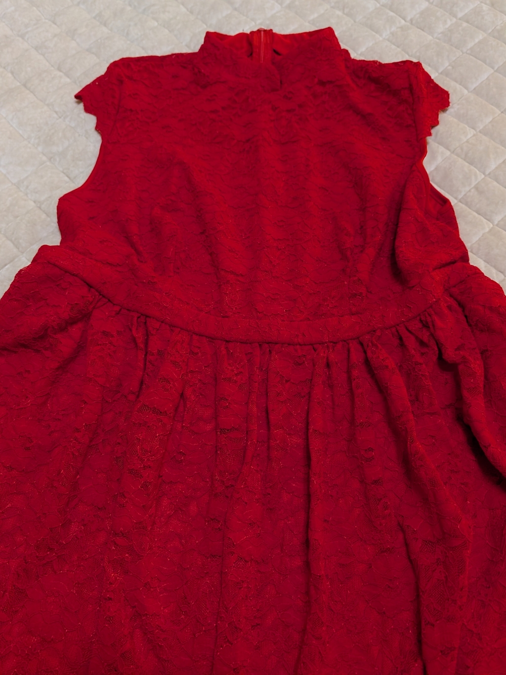 Girls Red Lace Party Dress